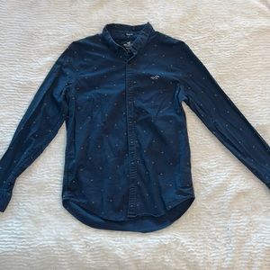 Navy blue Hollister casual button down